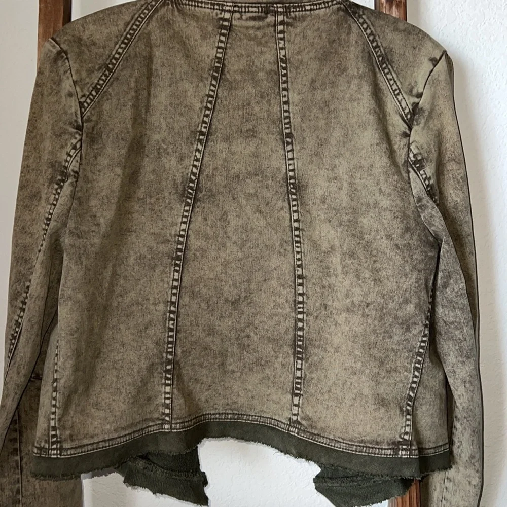 Free People Draped Denim Moto Jacket - Picture 6 of 6